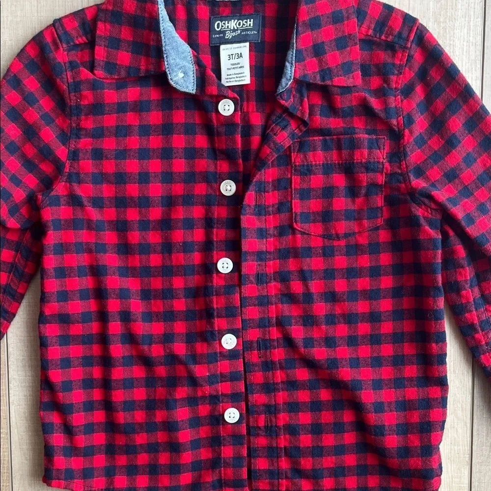 OshKosh B'gosh Kids Red and Black Checkered Shirt